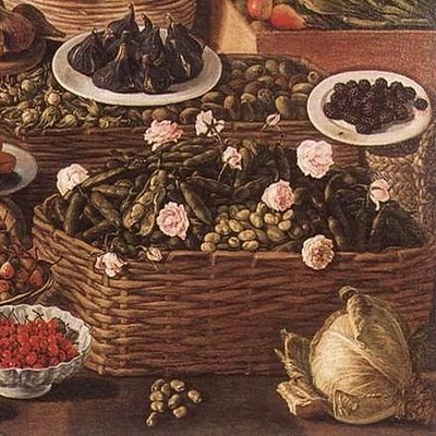 Natura morta del pittore Vincenzo Campi (seconda metà del 500)